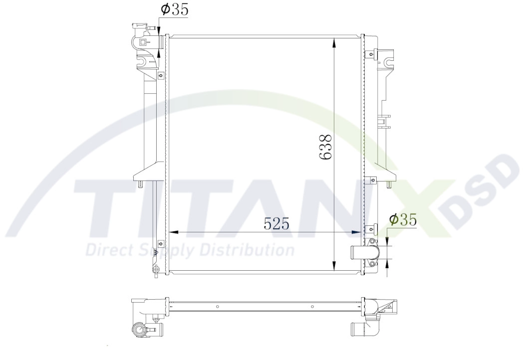 Radiator, engine cooling (RD709006)