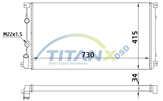 Radiator, engine cooling (RD369010)