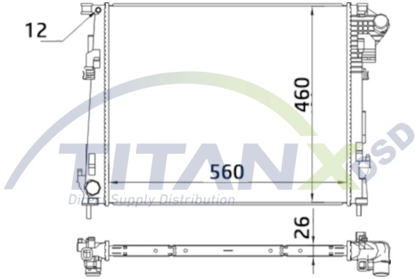 Radiator, engine cooling (RD369008)