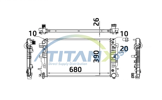 Radiator, engine cooling (RD319011)