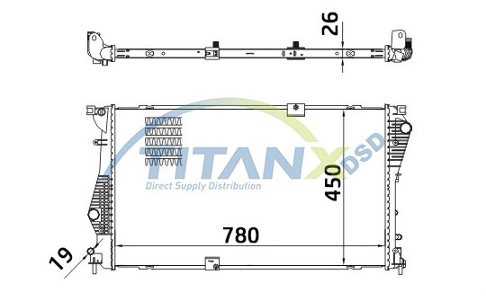 Radiator, engine cooling (RD369007)