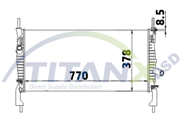 Radiator, engine cooling (RD389002)