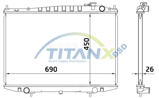 Radiator, engine cooling (RD709018)
