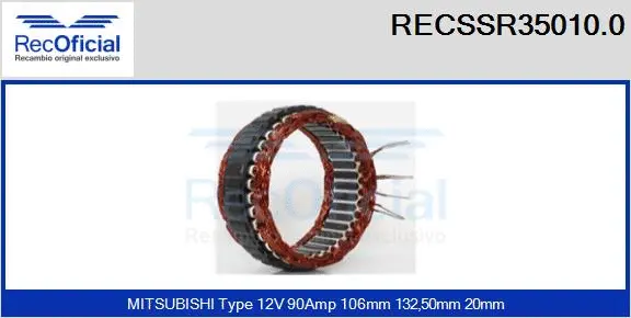 Stator, alternator (RECSSR35010.0)