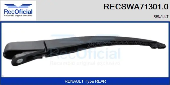 Wiper Arm, window cleaning (RECSWA71301.0)