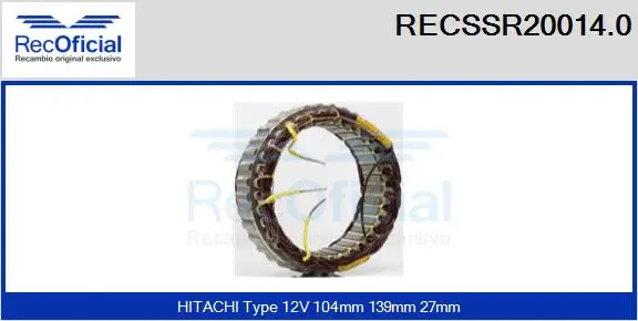 Stator, alternator (RECSSR20014.0)
