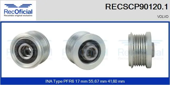 Belt Pulley, alternator (RECSCP90120.1)