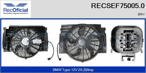 Electric Motor, radiator fan (RECSEF75005.0)