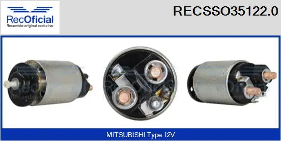 Solenoid Switch, starter (RECSSO35122.0)