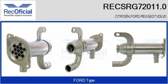 Cooler, exhaust gas recirculation (RECSRG72011.0)