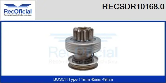 Pinion, starter (RECSDR10168.0)
