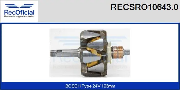 Rotor, alternator (RECSRO10643.0)
