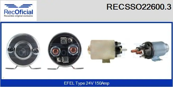 Solenoid Switch, starter (RECSSO22600.3)