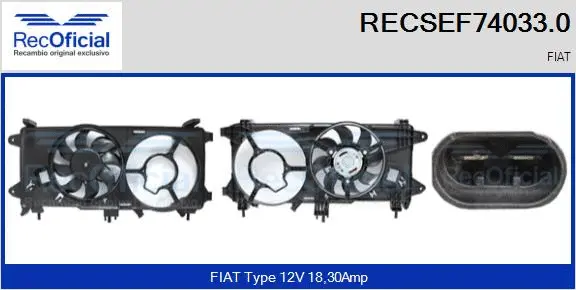 Electric Motor, radiator fan (RECSEF74033.0)