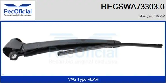 Wiper Arm, window cleaning (RECSWA73303.0)