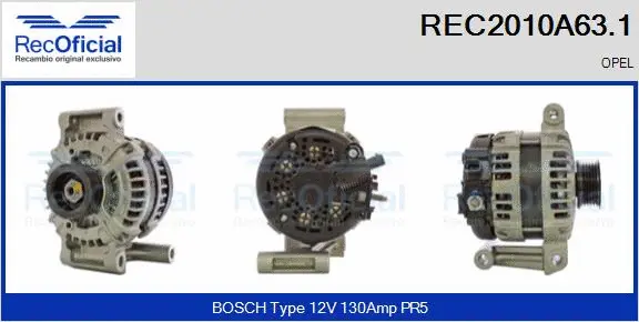 Alternator (REC2010A63.1)