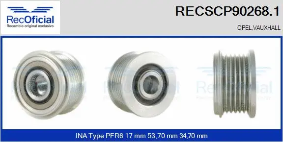 Belt Pulley, alternator (RECSCP90268.1)