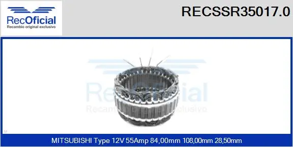 Stator, alternator (RECSSR35017.0)