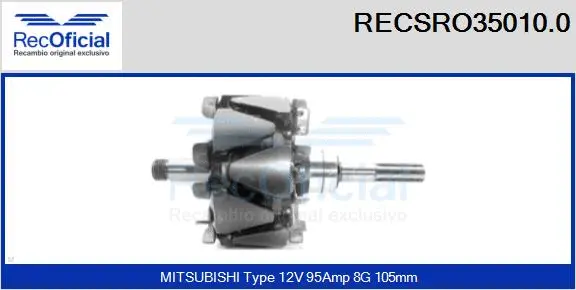 Rotor, alternator (RECSRO35010.0)