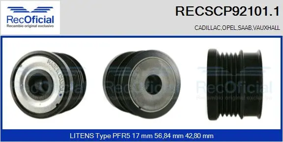 Belt Pulley, alternator (RECSCP92101.1)