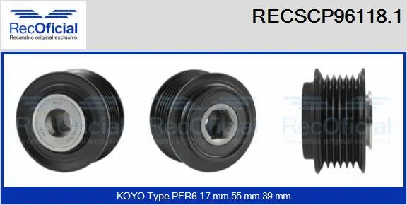 Belt Pulley, alternator (RECSCP96118.1)