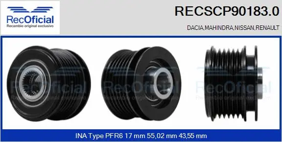 Belt Pulley, alternator (RECSCP90183.0)