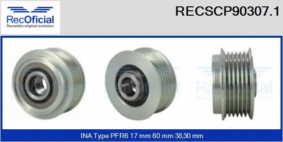 Belt Pulley, alternator (RECSCP90307.1)