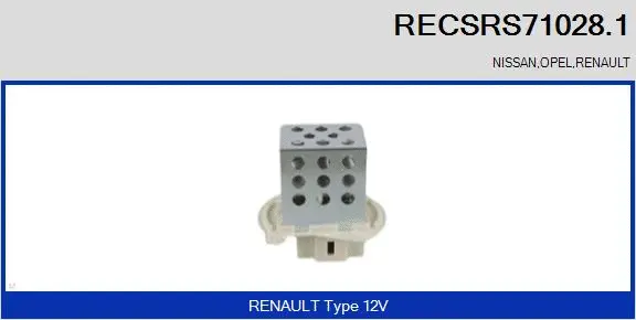 Resistor, interior blower (RECSRS71028.1)
