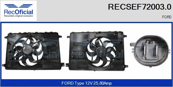 Electric Motor, radiator fan (RECSEF72003.0)