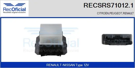 Resistor, interior blower (RECSRS71012.1)