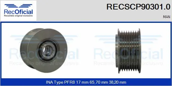 Belt Pulley, alternator (RECSCP90301.0)