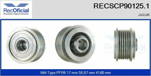 Belt Pulley, alternator (RECSCP90125.1)