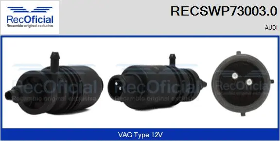 Washer Fluid Pump, window cleaning (RECSWP73003.0)