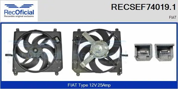 Electric Motor, radiator fan (RECSEF74019.1)