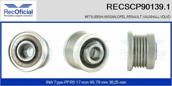 Belt Pulley, alternator (RECSCP90139.1)
