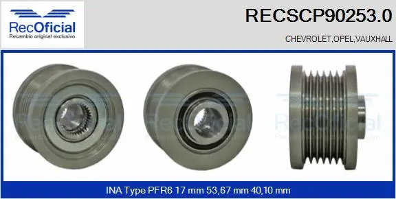 Belt Pulley, alternator (RECSCP90253.0)