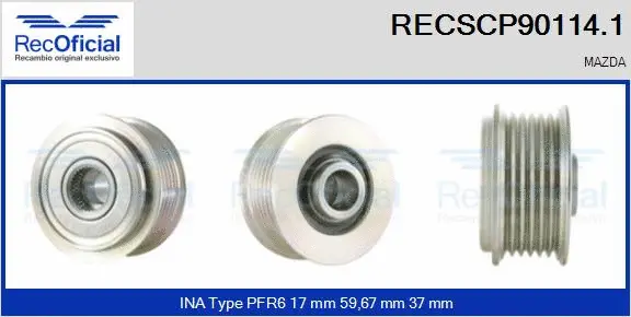 Belt Pulley, alternator (RECSCP90114.1)