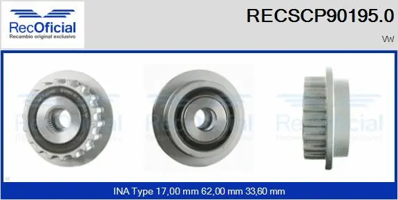 Belt Pulley, alternator (RECSCP90195.0)