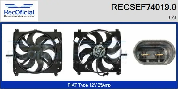 Electric Motor, radiator fan (RECSEF74019.0)