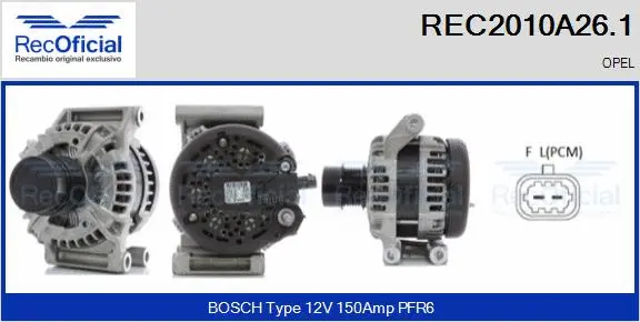 Alternator (REC2010A26.1)