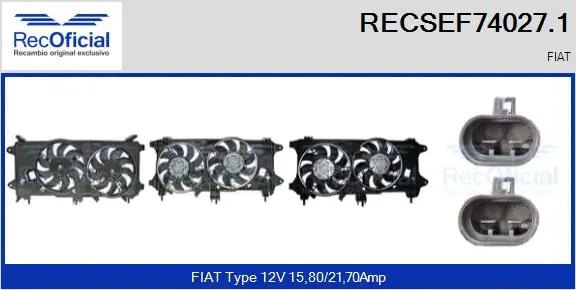 Electric Motor, radiator fan (RECSEF74027.1)
