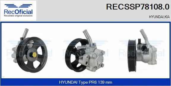 Hydraulic Pump, steering (RECSSP78108.0)