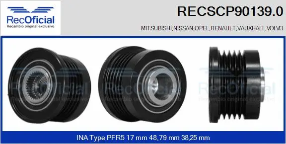 Belt Pulley, alternator (RECSCP90139.0)