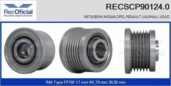 Belt Pulley, alternator (RECSCP90124.0)