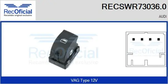Switch, window regulator (RECSWR73036.0)