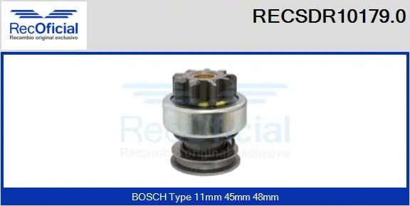 Pinion, starter (RECSDR10179.0)