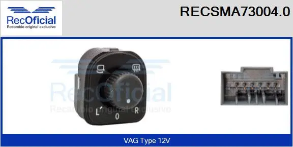 Switch, exterior rearview mirror adjustment (RECSMA73004.0)