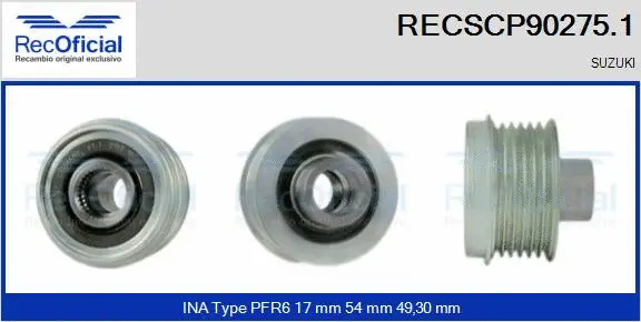 Belt Pulley, alternator (RECSCP90275.1)