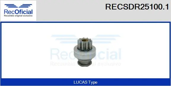 Pinion, starter (RECSDR25100.1)