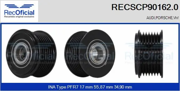 Belt Pulley, alternator (RECSCP90162.0)